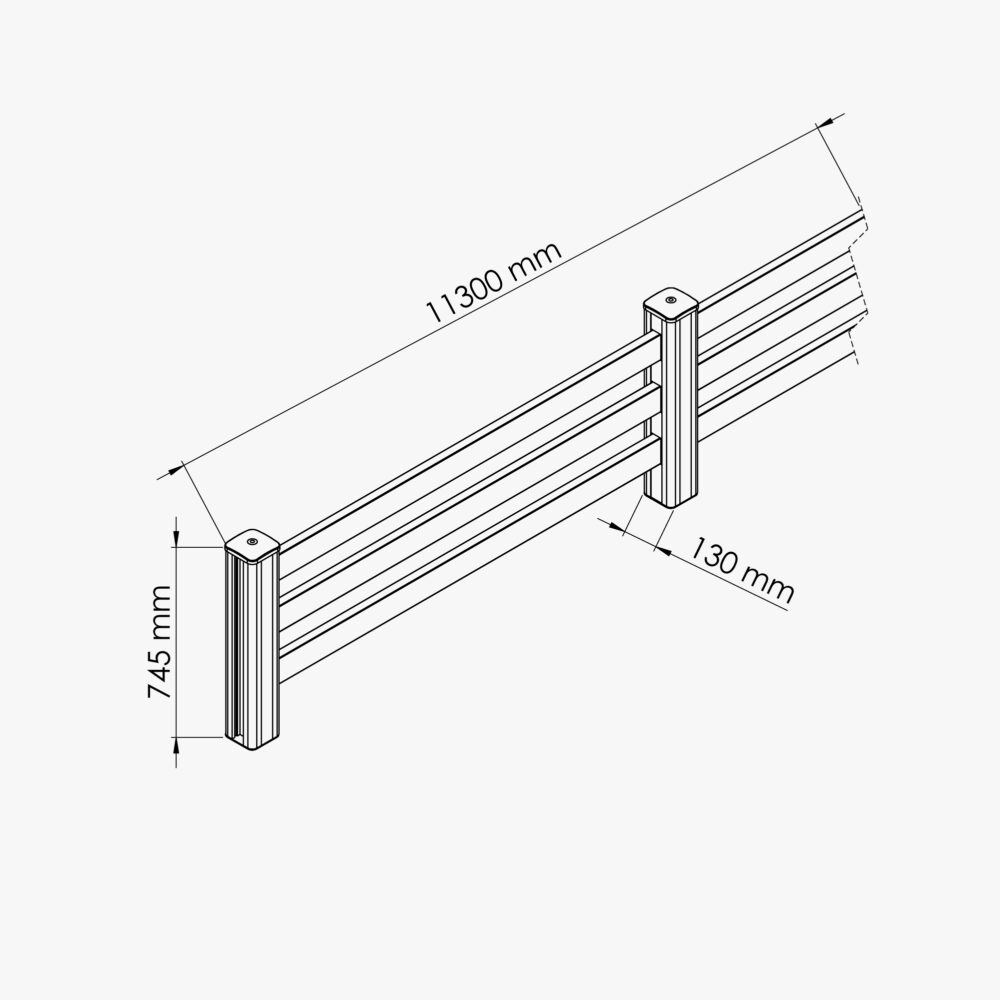 Kit Clôture PRO PVC Blanc H. 72 cm x L. 11.30 m - 3 Lisses – Image 4