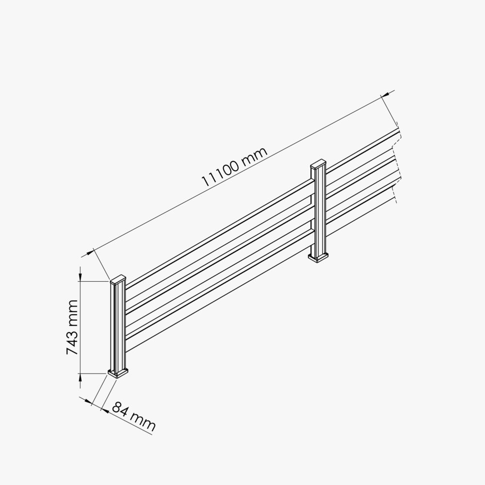 Kit Clôture SLIM PVC Blanc H. 72 cm x L. 11.10 m - 3 Lisses – Image 4