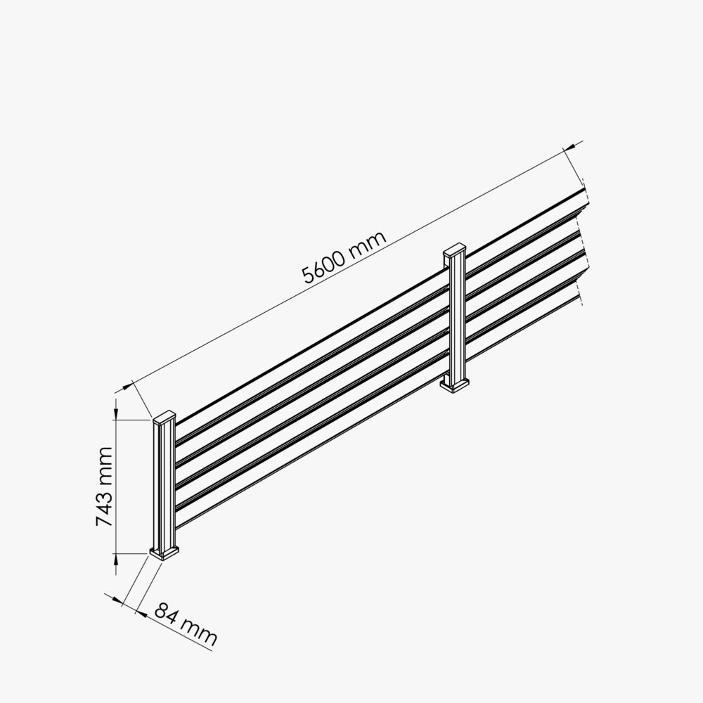 Kit Clôture SLIM PVC Blanc H. 72 cm x L. 5.60 m - 5 Lisses claire-voie – Image 4