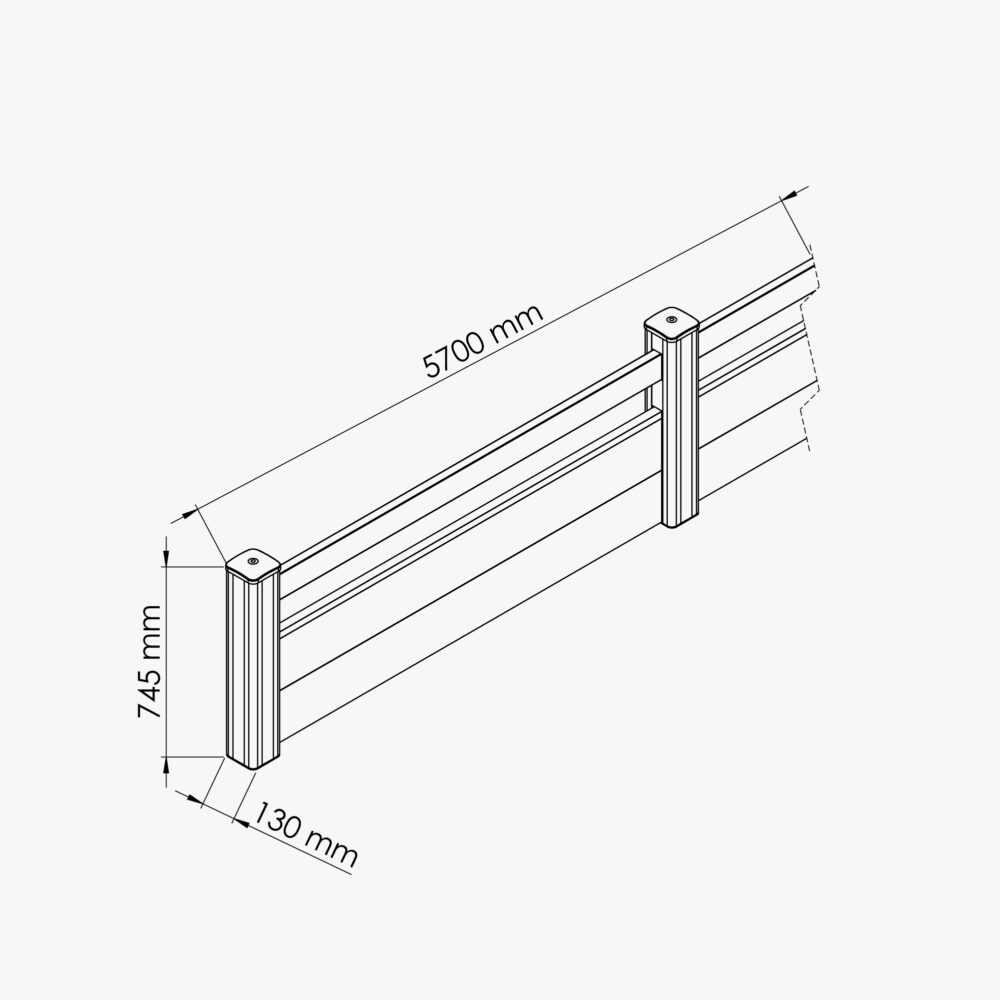 Kit Clôture PRO PVC Blanc H. 72 cm x L. 5.70 m - 1 Lisse + 2 Soubassements – Image 4