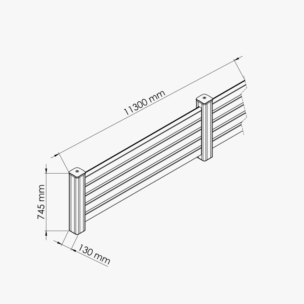 Kit Clôture PRO PVC Blanc H. 72 cm x L. 11.30 m - 5 Lisses claire-voie – Image 4