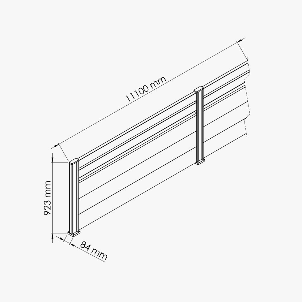 Kit Clôture SLIM PVC Blanc H. 90 cm x L. 11.10 m - 2 Lisses + 3 Soubassements – Image 4