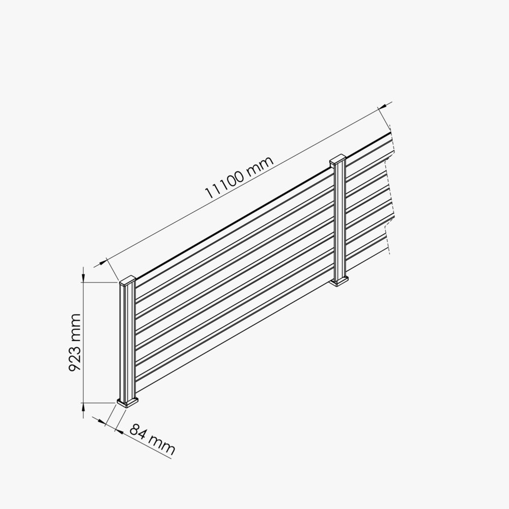 Kit Clôture SLIM PVC Blanc H. 90 cm x L. 11.10 m - 7 Lisses claire-voie – Image 4