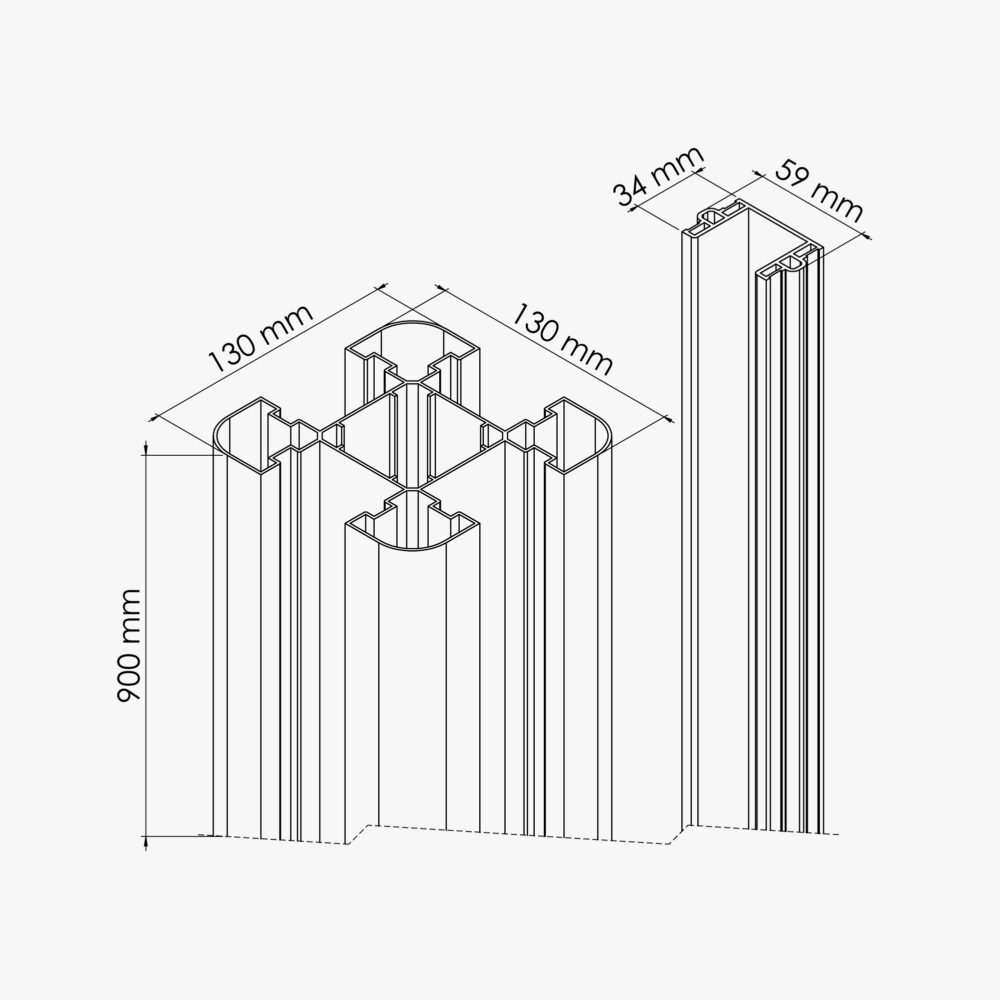 Assemblage poteau 90
