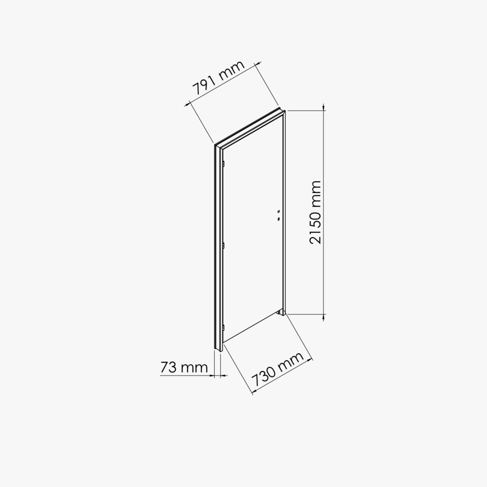 Bloc-Porte Blanc Laqué Ligne H. 204 x l. 73 cm - Poussant Gauche – Image 4