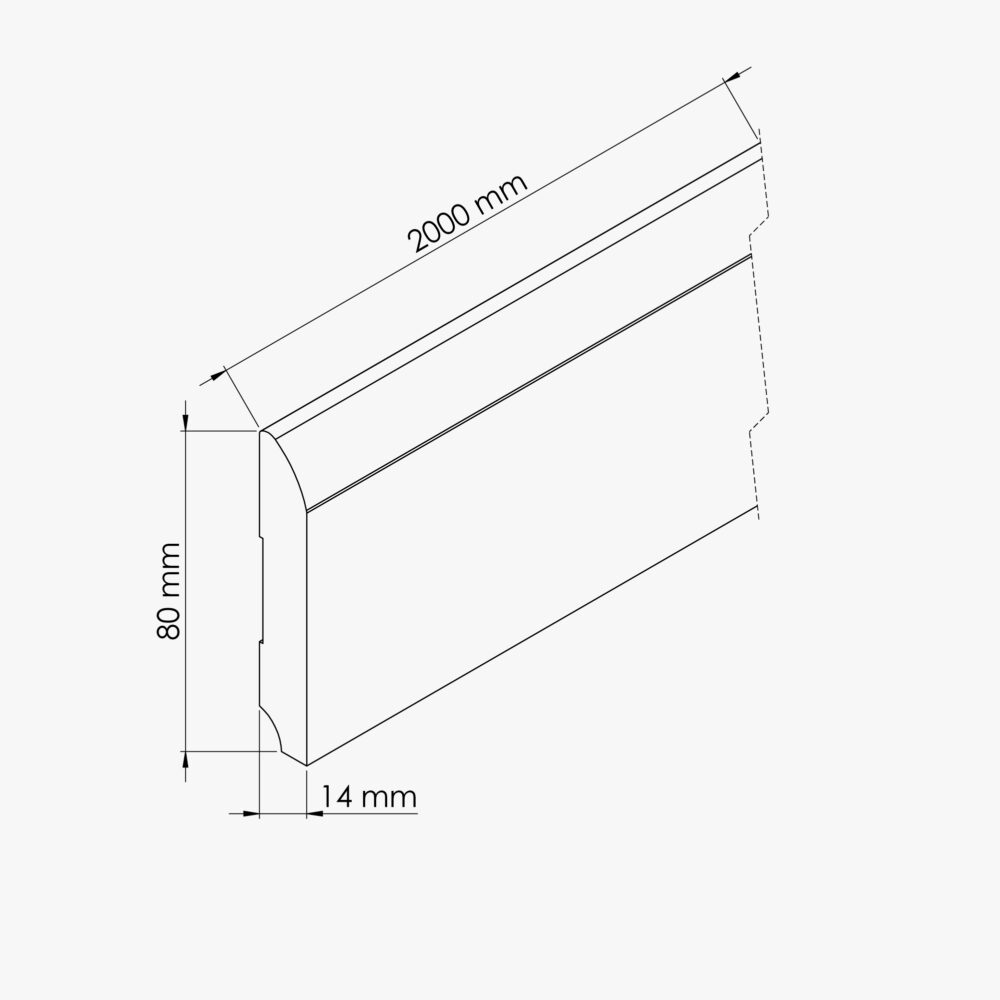 Plinthe MDF 2 m - Chêne Français - Lot de 5 – Image 3