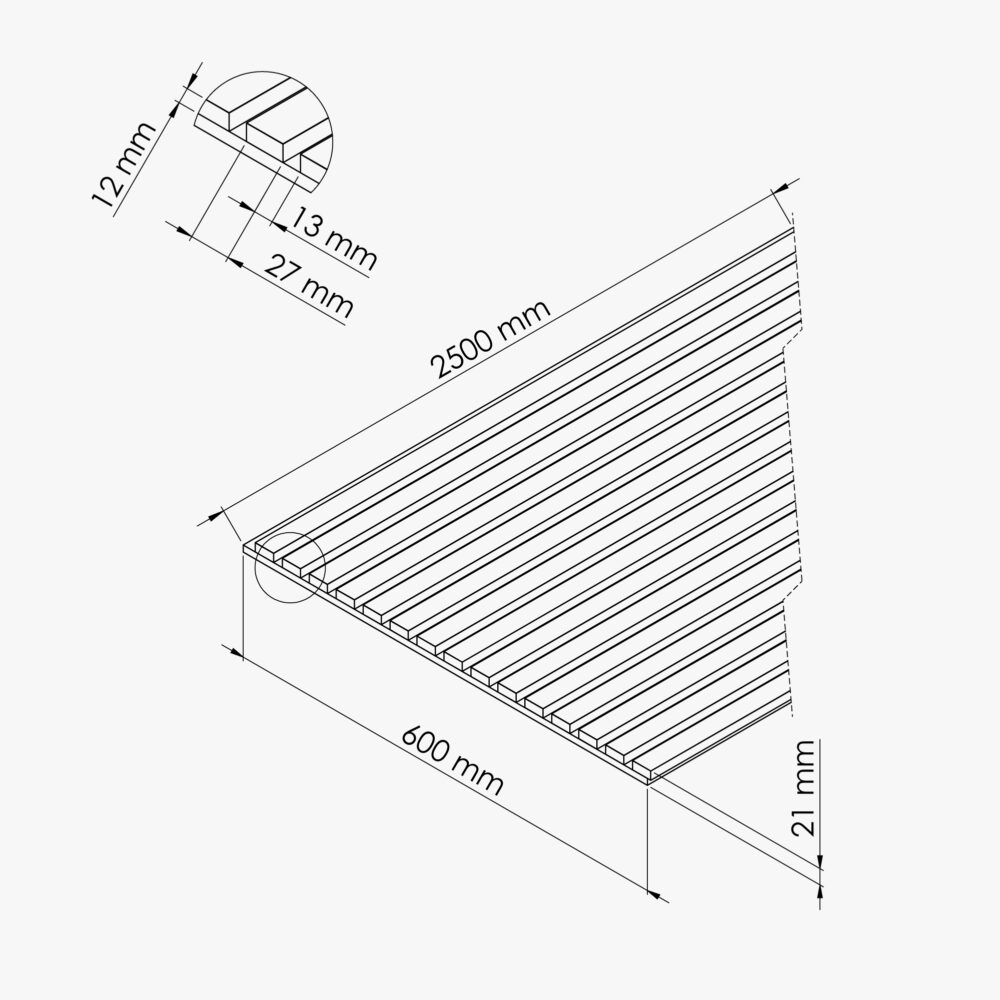 Lot de 2 Panneaux Tasseaux Bois - Chêne Noir Feutre Noir - 3 m² – Image 4