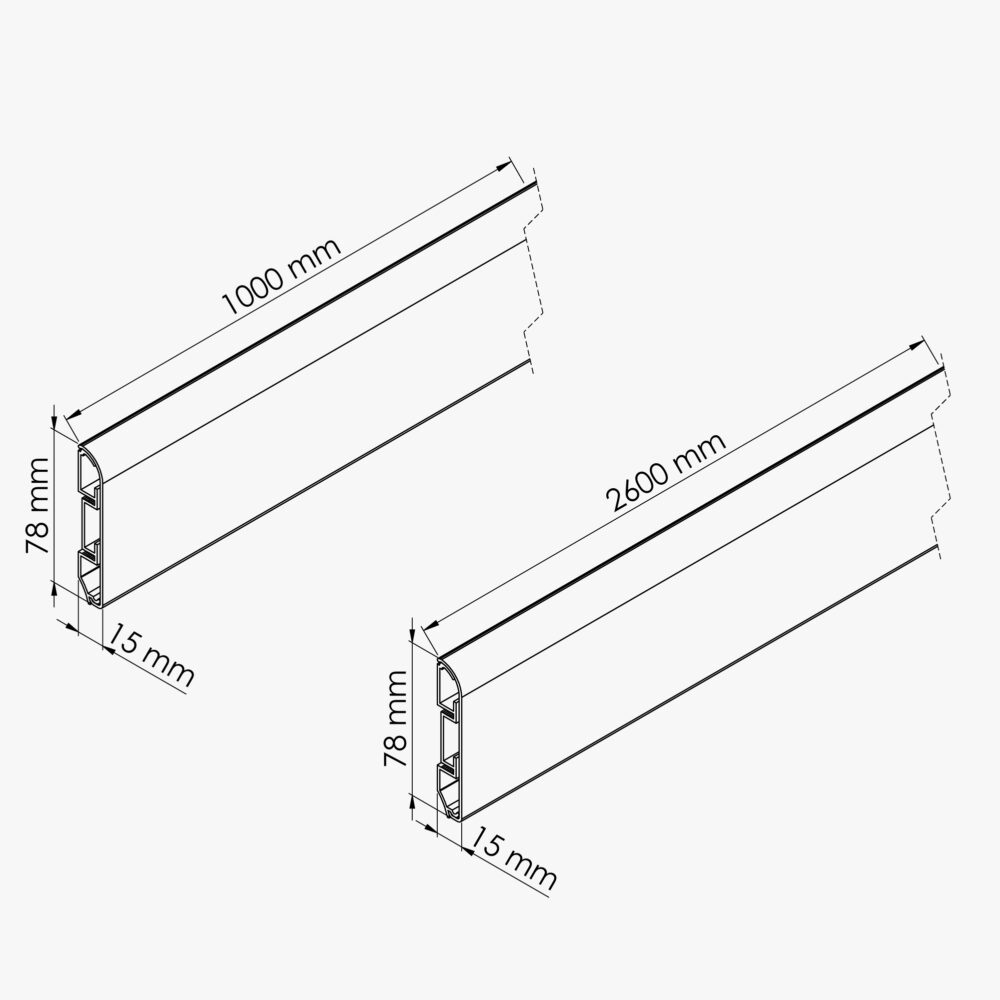 Plinthe Passe-Câble PVC 80 mm - Chêne Naturel – Image 4