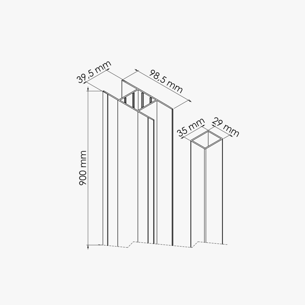 Poteau Complet SLIM 90 cm – Image 4