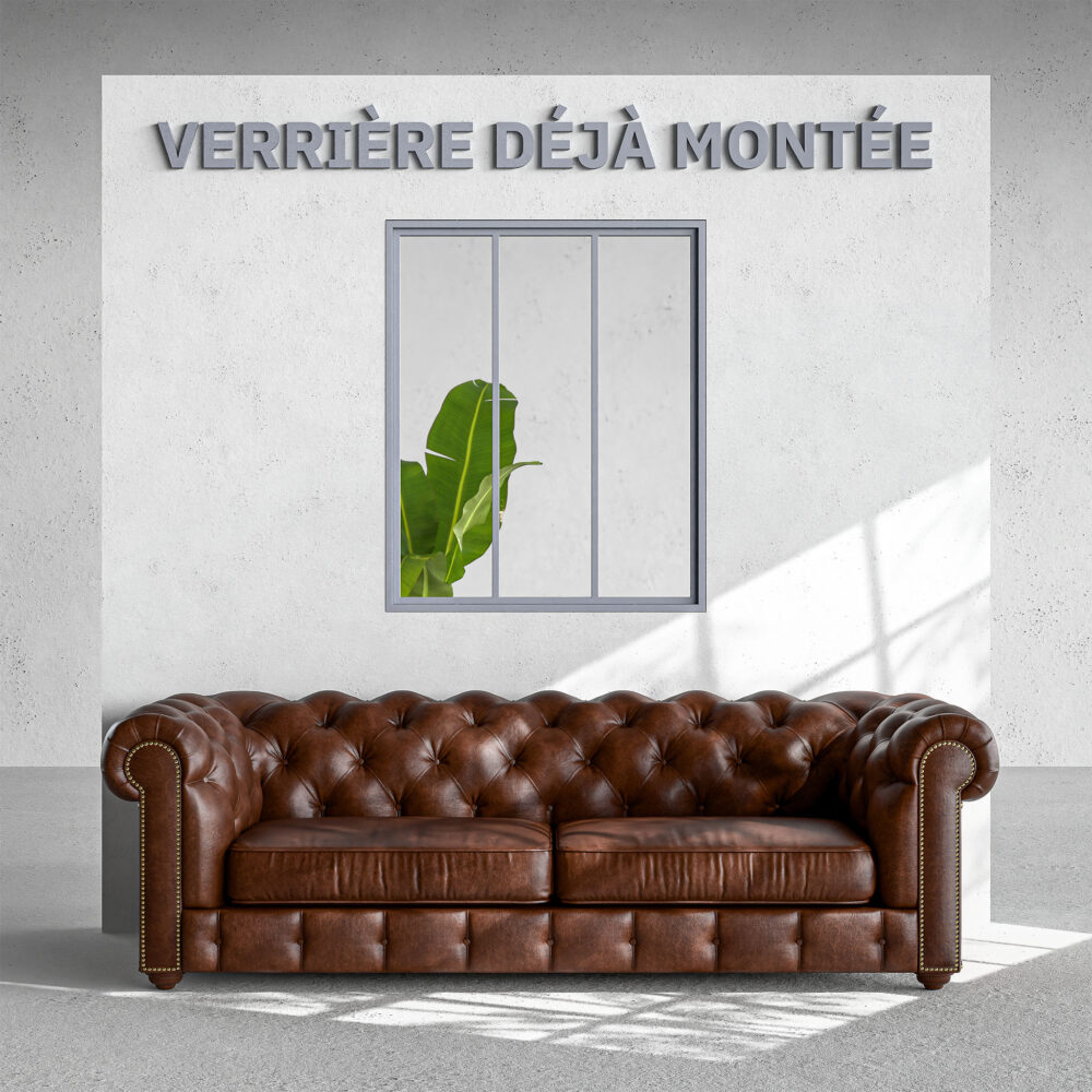 Verrière 3 Carreaux - Déjà Montée - Gris