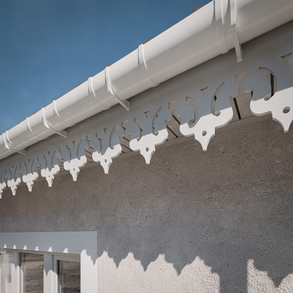 Alternative view of Lambrequin PVC Harmonie avec planche de rive intégrée - H. 300 mm - L. 1.20 m