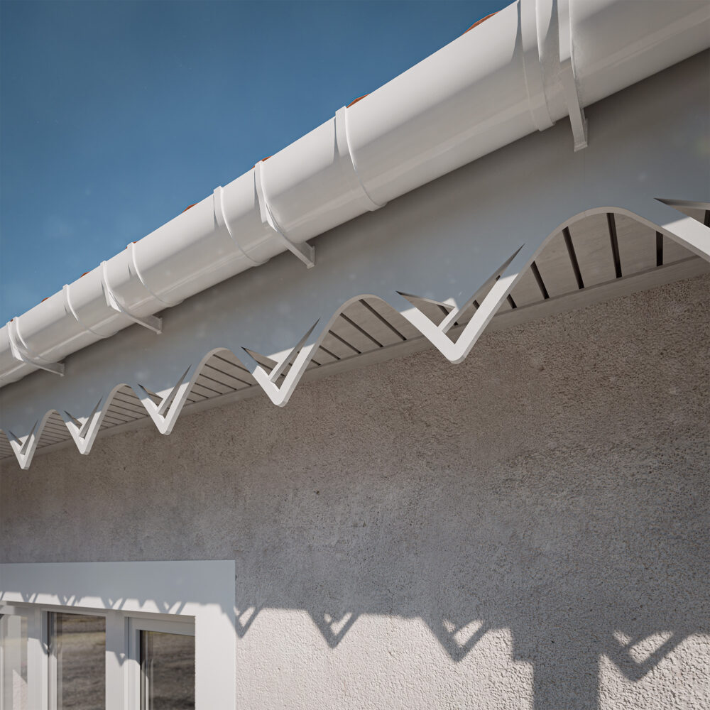 Alternative view of Lambrequin PVC Hirondelle avec planche de rive intégrée - H. 300 mm - L. 1.20 m