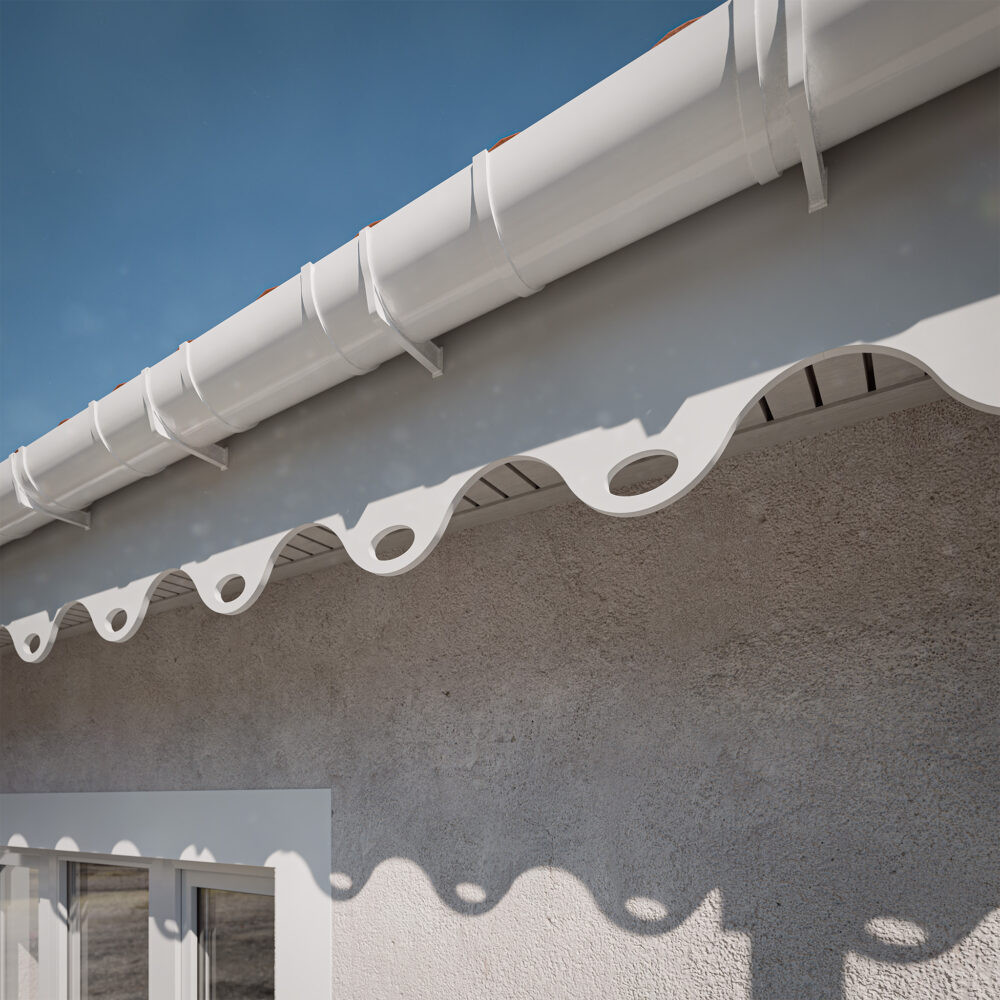 Alternative view of Lambrequin PVC Ondine avec planche de rive intégrée - H. 300 mm - L. 1.20 m