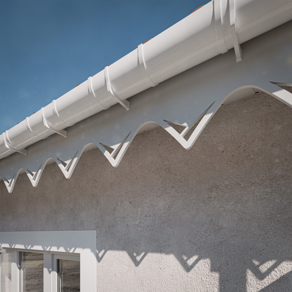 Alternative view of Lambrequin PVC Hirondelle avec planche de rive intégrée - H. 300 mm - L. 1.20 m